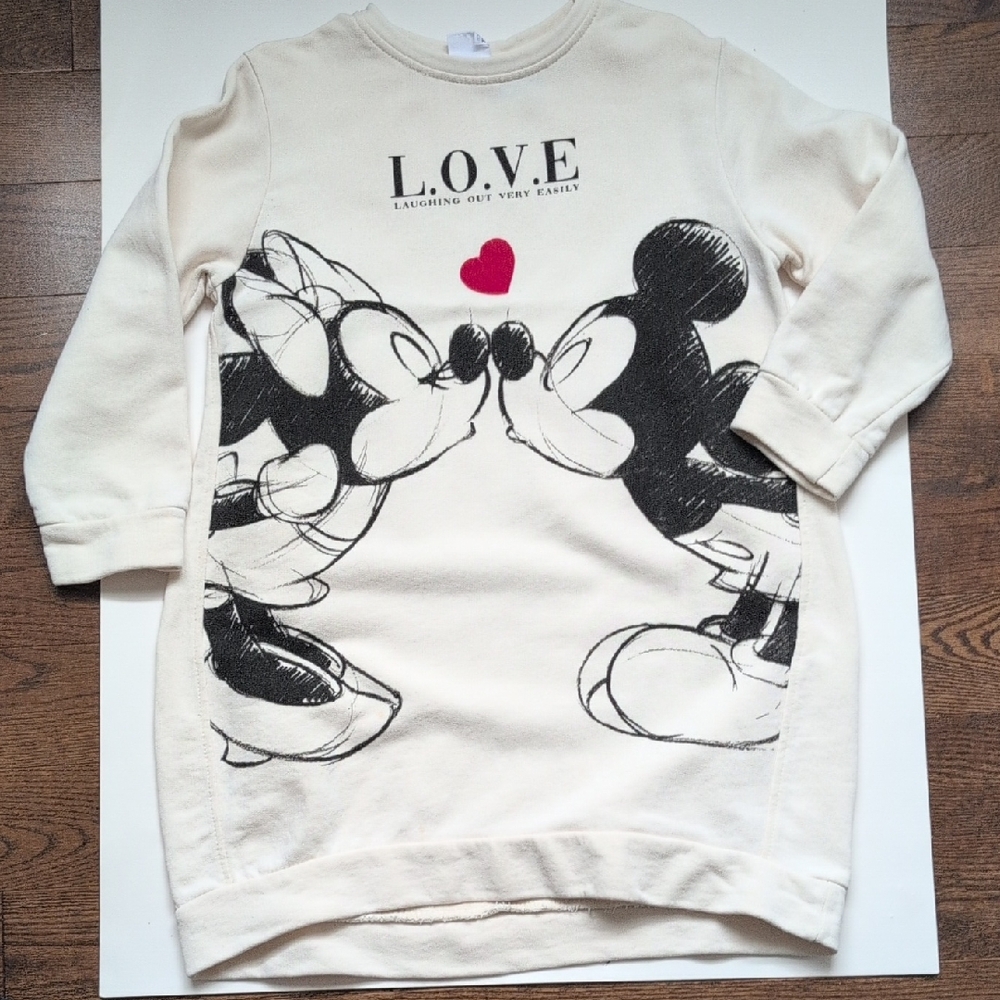 Disney Cream Mickey & Minnie Love Sweatshirt